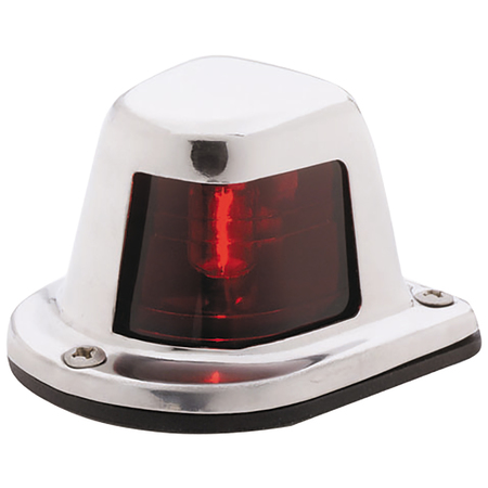ATTWOOD MARINE 1-Mile Deck Mount, Red Sidelight - 12V - Stainless Steel Housing 66319R7